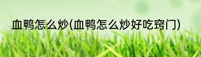 血鸭怎么炒(血鸭怎么炒好吃窍门)