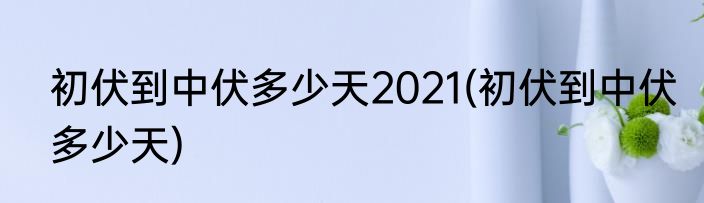 初伏到中伏多少天2021(初伏到中伏多少天)