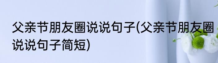 父亲节朋友圈说说句子(父亲节朋友圈说说句子简短)