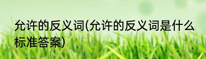 允许的反义词(允许的反义词是什么 标准答案)