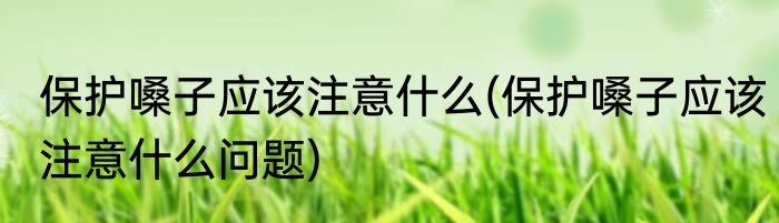 保护嗓子应该注意什么(保护嗓子应该注意什么问题)