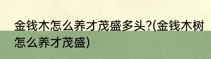 金钱木怎么养才茂盛多头?(金钱木树怎么养才茂盛)
