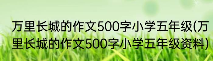 万里长城的作文500字小学五年级(万里长城的作文500字小学五年级资料)