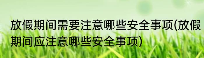 放假期间需要注意哪些安全事项(放假期间应注意哪些安全事项)