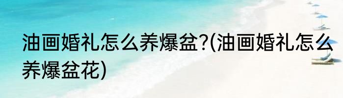 油画婚礼怎么养爆盆?(油画婚礼怎么养爆盆花)