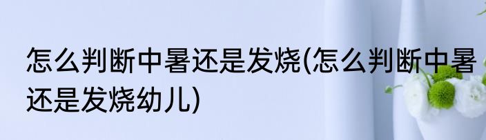 怎么判断中暑还是发烧(怎么判断中暑还是发烧幼儿)