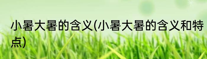 小暑大暑的含义(小暑大暑的含义和特点)