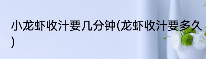 小龙虾收汁要几分钟(龙虾收汁要多久)