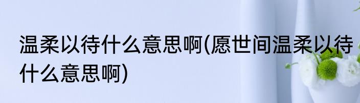 温柔以待什么意思啊(愿世间温柔以待什么意思啊)