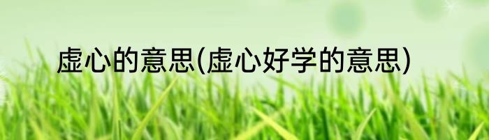 虚心的意思(虚心好学的意思)