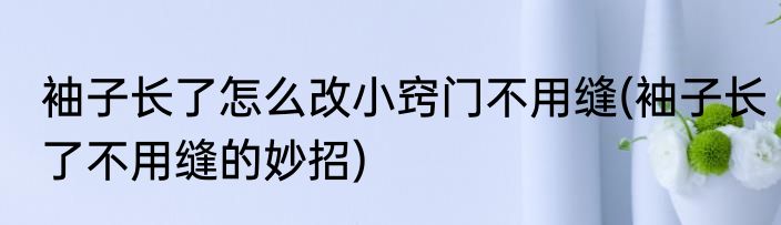 袖子长了怎么改小窍门不用缝(袖子长了不用缝的妙招)