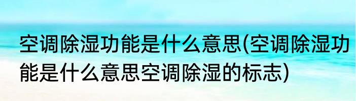 空调除湿功能是什么意思(空调除湿功能是什么意思空调除湿的标志)