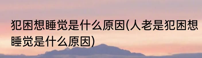 犯困想睡觉是什么原因(人老是犯困想睡觉是什么原因)
