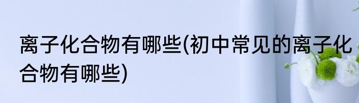 离子化合物有哪些(初中常见的离子化合物有哪些)