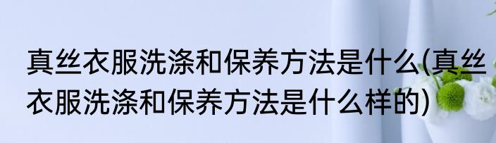 真丝衣服洗涤和保养方法是什么(真丝衣服洗涤和保养方法是什么样的)