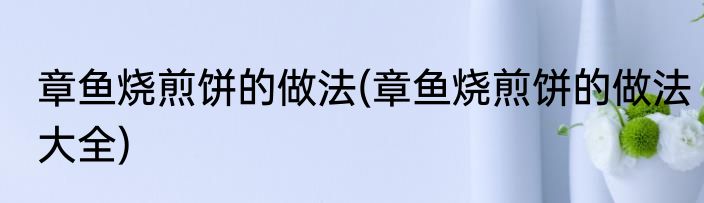 章鱼烧煎饼的做法(章鱼烧煎饼的做法大全)