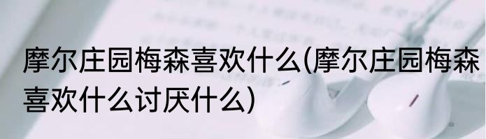 摩尔庄园梅森喜欢什么(摩尔庄园梅森喜欢什么讨厌什么)