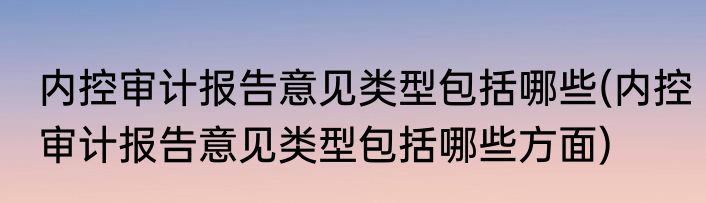 内控审计报告意见类型包括哪些(内控审计报告意见类型包括哪些方面)