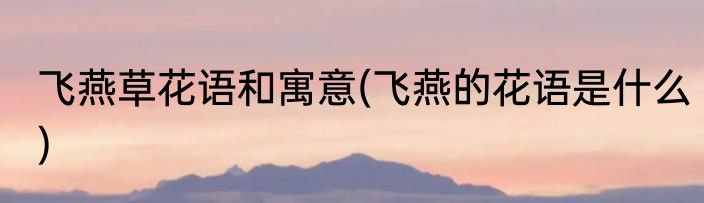 飞燕草花语和寓意(飞燕的花语是什么)