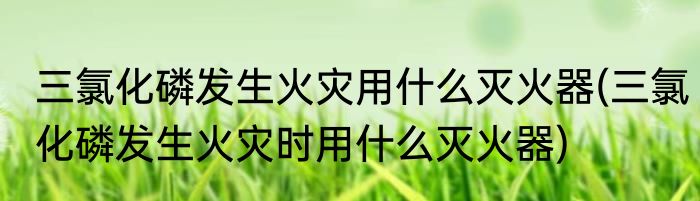 三氯化磷发生火灾用什么灭火器(三氯化磷发生火灾时用什么灭火器)
