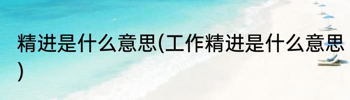 精进是什么意思(工作精进是什么意思)