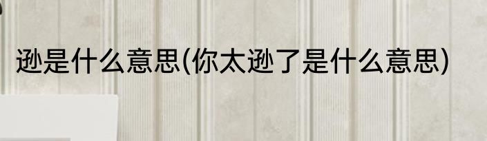 逊是什么意思(你太逊了是什么意思)