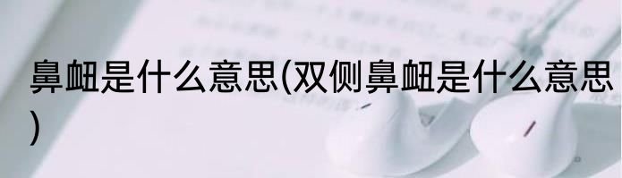 鼻衄是什么意思(双侧鼻衄是什么意思)