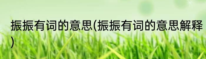 振振有词的意思(振振有词的意思解释)