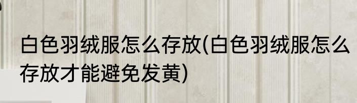 白色羽绒服怎么存放(白色羽绒服怎么存放才能避免发黄)