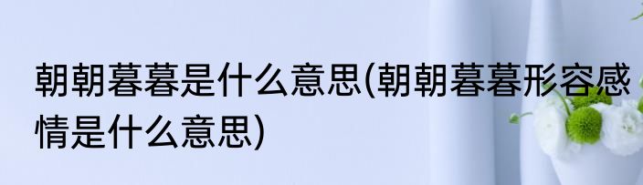 朝朝暮暮是什么意思(朝朝暮暮形容感情是什么意思)