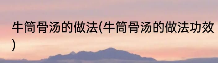 牛筒骨汤的做法(牛筒骨汤的做法功效)