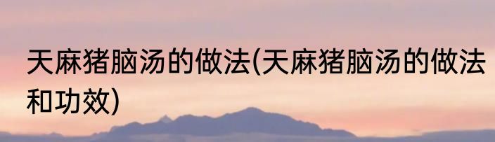 天麻猪脑汤的做法(天麻猪脑汤的做法和功效)