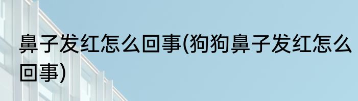 鼻子发红怎么回事(狗狗鼻子发红怎么回事)