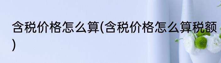 含税价格怎么算(含税价格怎么算税额)