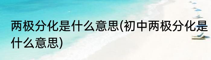 两极分化是什么意思(初中两极分化是什么意思)