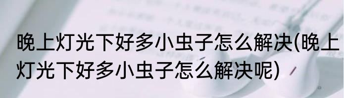 晚上灯光下好多小虫子怎么解决(晚上灯光下好多小虫子怎么解决呢)