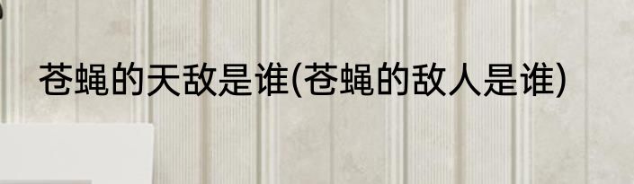 苍蝇的天敌是谁(苍蝇的敌人是谁)