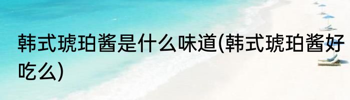 韩式琥珀酱是什么味道(韩式琥珀酱好吃么)