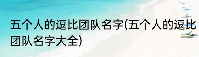 五个人的逗比团队名字(五个人的逗比团队名字大全)