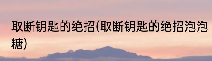 取断钥匙的绝招(取断钥匙的绝招泡泡糖)