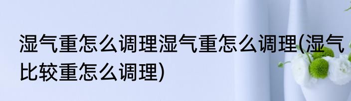 湿气重怎么调理湿气重怎么调理(湿气比较重怎么调理)