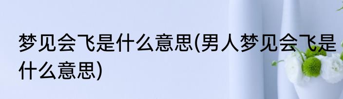 梦见会飞是什么意思(男人梦见会飞是什么意思)