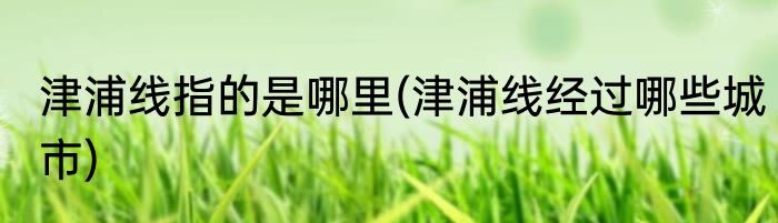 津浦线指的是哪里(津浦线经过哪些城市)