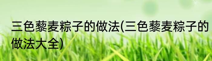 三色藜麦粽子的做法(三色藜麦粽子的做法大全)