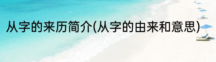 从字的来历简介(从字的由来和意思)