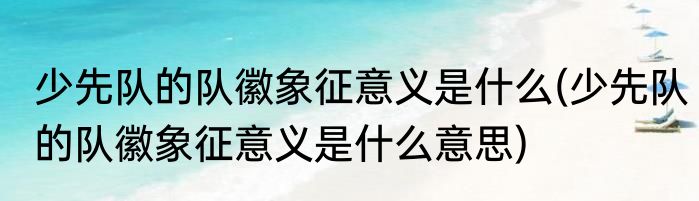 少先队的队徽象征意义是什么(少先队的队徽象征意义是什么意思)
