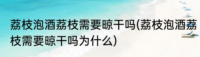 荔枝泡酒荔枝需要晾干吗(荔枝泡酒荔枝需要晾干吗为什么)