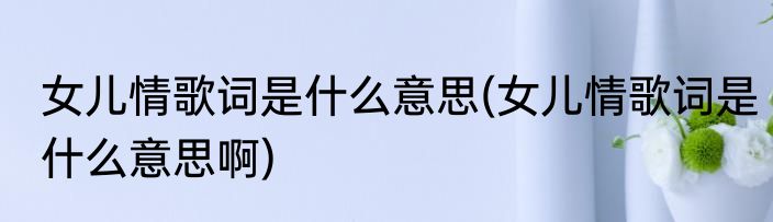 女儿情歌词是什么意思(女儿情歌词是什么意思啊)