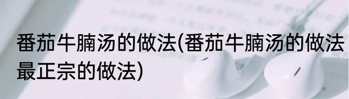 番茄牛腩汤的做法(番茄牛腩汤的做法最正宗的做法)