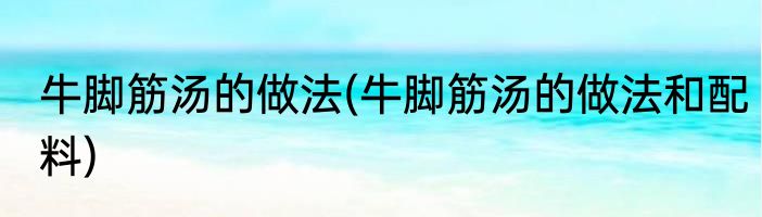牛脚筋汤的做法(牛脚筋汤的做法和配料)